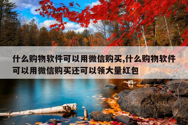 什么购物软件可以用微信购买,什么购物软件可以用微信购买还可以领大量红包