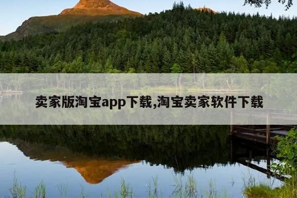 卖家版淘宝app下载,淘宝卖家软件下载