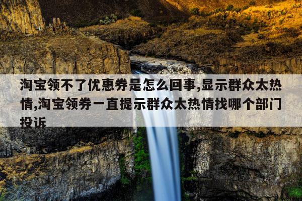 淘宝领不了优惠券是怎么回事,显示群众太热情,淘宝领券一直提示群众太热情找哪个部门投诉