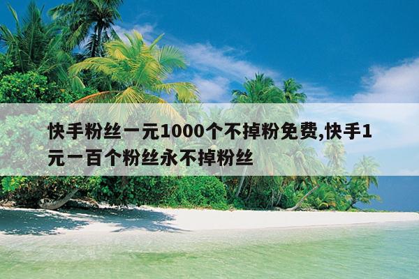 快手粉丝一元1000个不掉粉免费,快手1元一百个粉丝永不掉粉丝