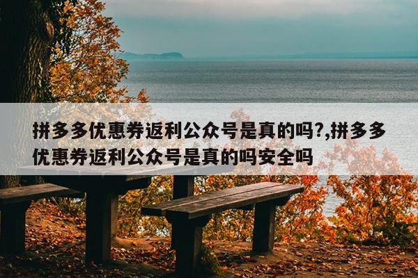 拼多多优惠券返利公众号是真的吗?,拼多多优惠券返利公众号是真的吗安全吗