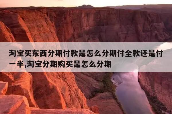 淘宝买东西分期付款是怎么分期付全款还是付一半,淘宝分期购买是怎么分期