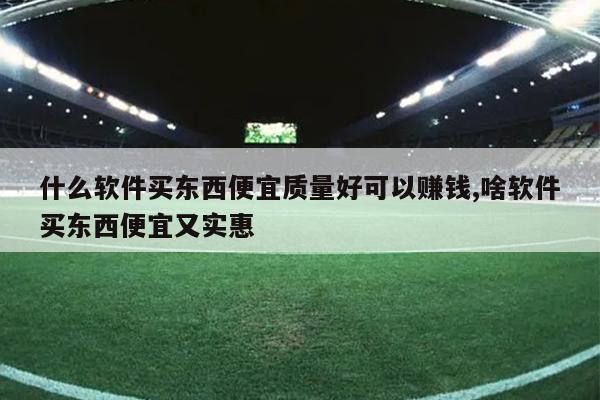 什么软件买东西便宜质量好可以赚钱,啥软件买东西便宜又实惠