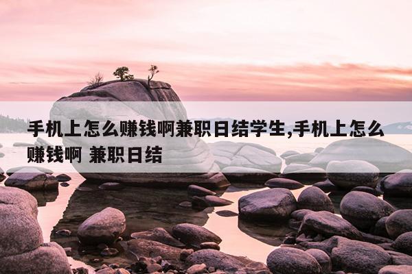 手机上怎么赚钱啊兼职日结学生,手机上怎么赚钱啊 兼职日结