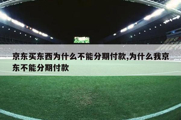 京东买东西为什么不能分期付款,为什么我京东不能分期付款