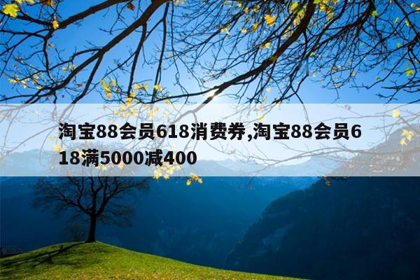 淘宝88会员618消费券,淘宝88会员618满5000减400