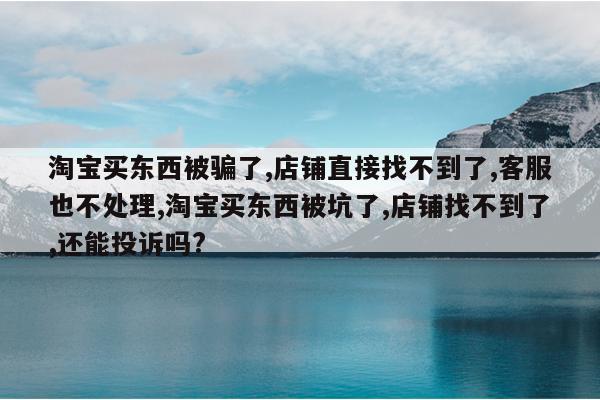 淘宝买东西被骗了,店铺直接找不到了,客服也不处理,淘宝买东西被坑了,店铺找不到了,还能投诉吗?