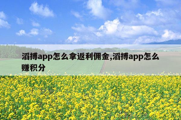 滔搏app怎么拿返利佣金,滔搏app怎么赚积分