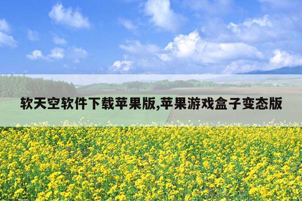 软天空软件下载苹果版,苹果游戏盒子变态版